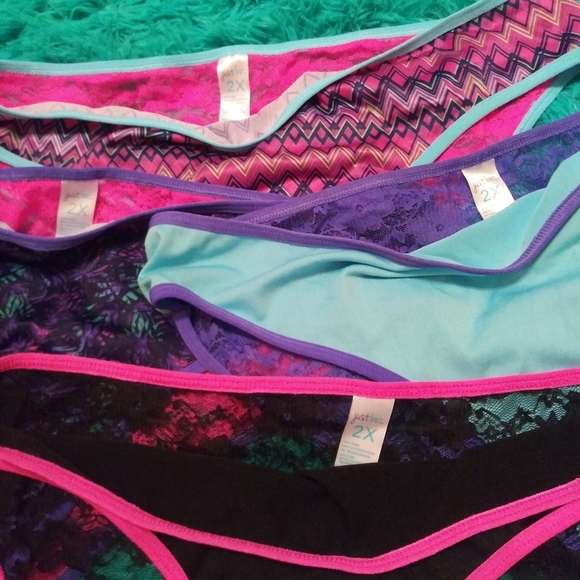 NWOT Bikini panties with lace backs, 4 pair - Picture 2 of 7